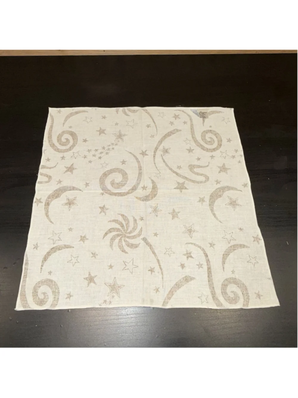 Fabric Industries 1992 Whimsical Celestial Swirls Cotton Napkins Set of 4 EUC